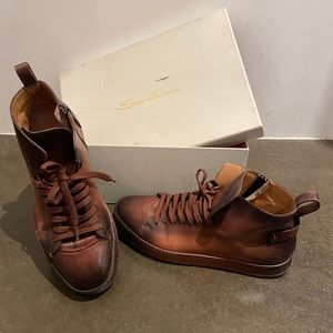 Santoni High Top Dress Sneakers